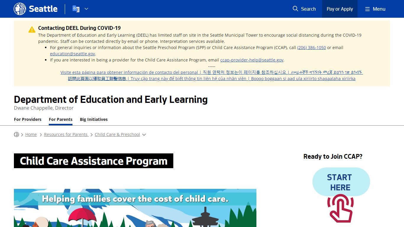 Child Care Assistance Program - Education | seattle.gov